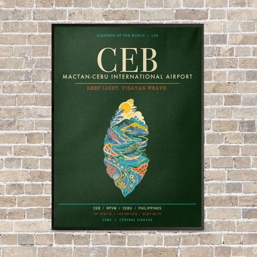 Mactan-Cebu International Airport CEB - Canvas Framed - Dark Green