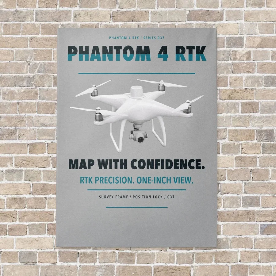 DJI Phantom 4 RTK vertical canvas print - no frame - light gray background