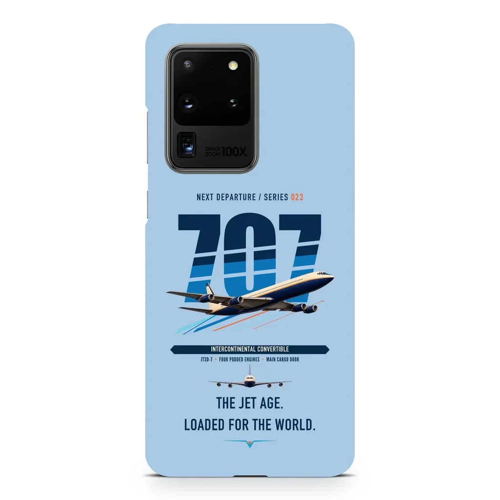 Boeing 707-320C design on samsung case - light blue