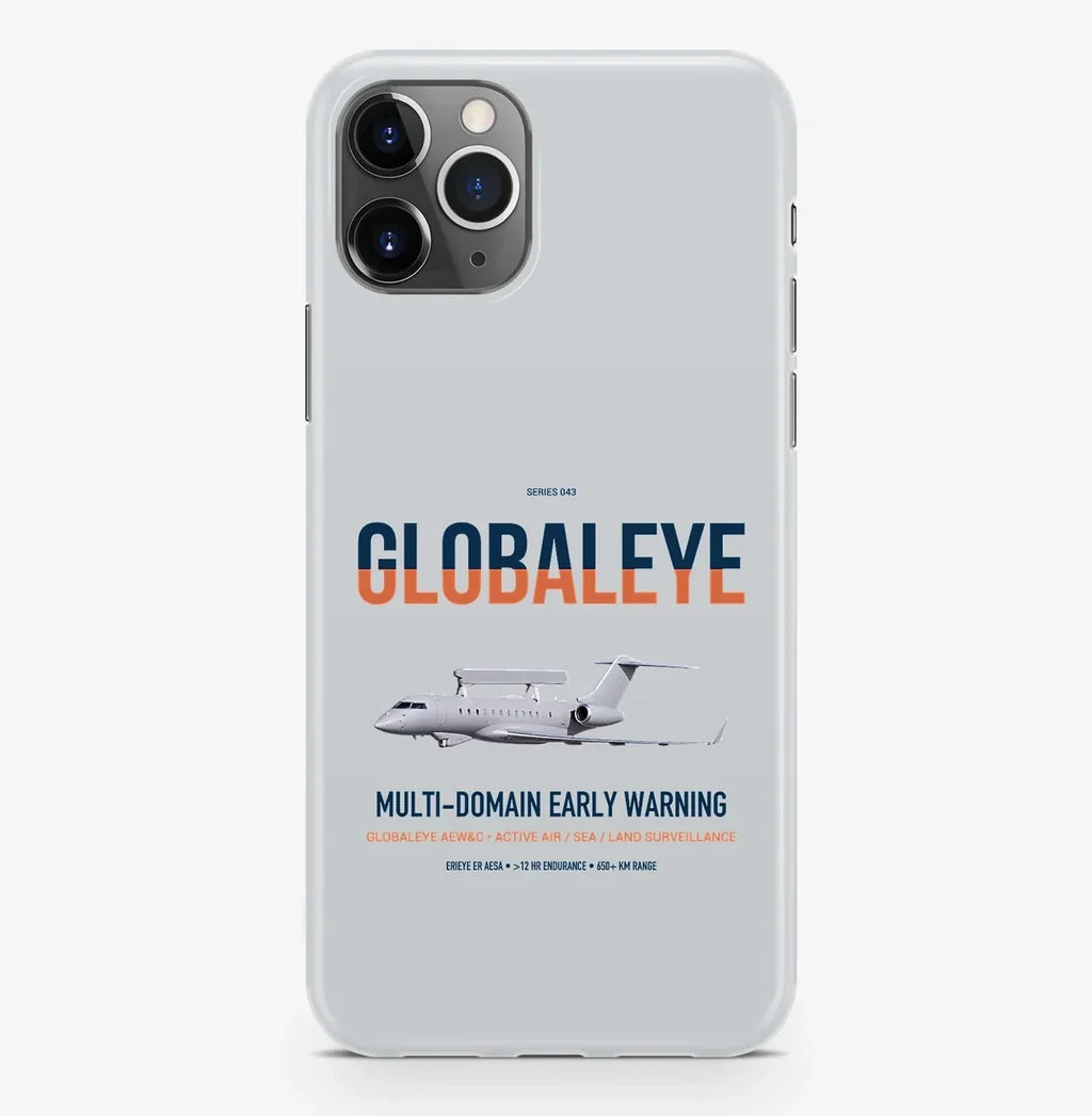 Saab GlobalEye design on light gray magsafe iphone case, for iPhone Pro Max