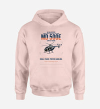 Thumbnail for MD Helicopters MD 500E design on pink double-side hoodie, single-side print
