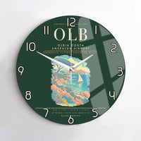 Thumbnail for Olbia Costa Smeralda Airport OLB Wall-Clock No-Frame - Dark Green