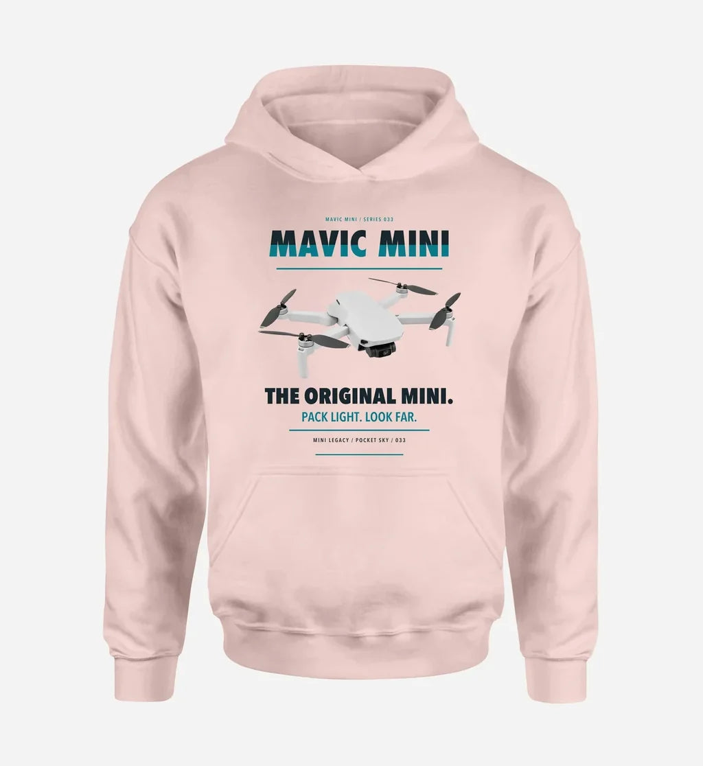 DJI Mavic Mini design on pink hoodie single side