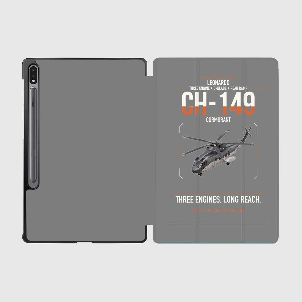 Leonardo CH-149 Cormorant design on gray samsung tablet tablet case
