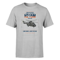 Thumbnail for Airbus H215M design on light gray t-shirt, single-side print