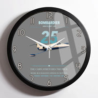 Thumbnail for Bombardier Learjet 25 design on gray framed wall clock