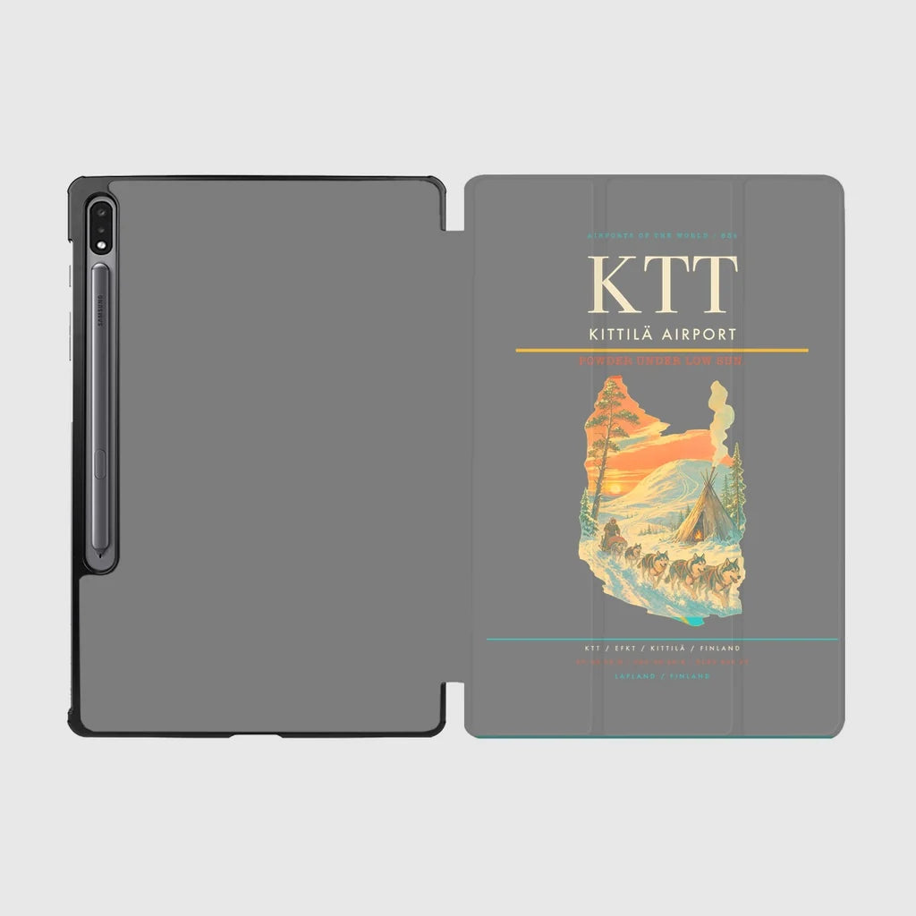Kittilä Airport (KTT) design on gray samsung tablet tablet case