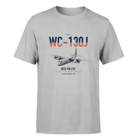 Thumbnail for WC-130J Hurricane Hunter design on light gray double-side t-shirt, single-side print