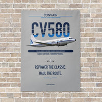 Thumbnail for Convair 580 vertical canvas print - no frame - light gray background