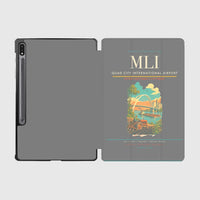 Thumbnail for Quad City International Airport (MLI) design on gray samsung tablet tablet case