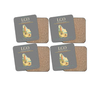 Thumbnail for Langeoog Airport (LGO) design on gray 4 pieces set coaster