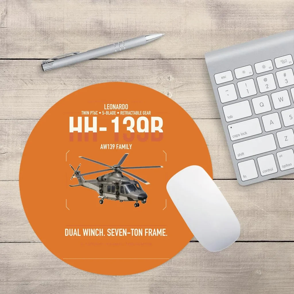 Leonardo HH-139B design on orange round mouse pad