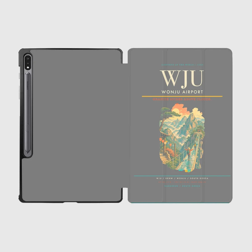 Wonju Airport (WJU) design on gray samsung tablet tablet case