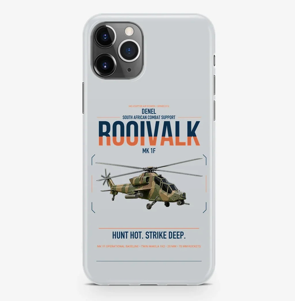 Denel Rooivalk Mk 1F design on light gray magsafe iphone case, for iPhone Pro Max