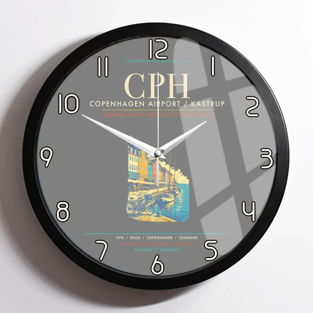Copenhagen Airport Kastrup CPH Wall-Clock Framed - Gray