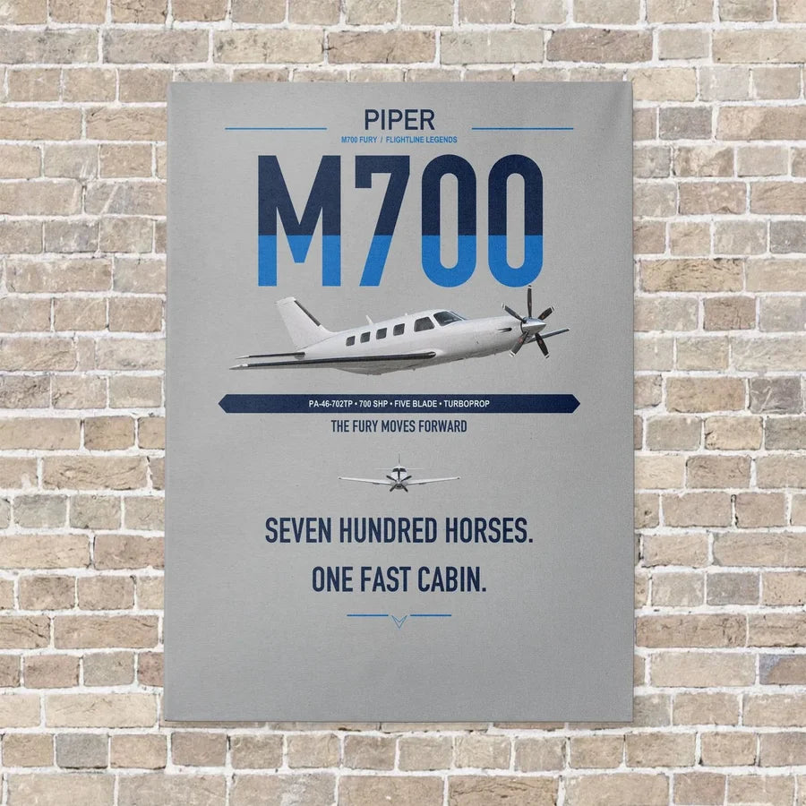Piper M700 Fury vertical canvas print - no frame - light gray background