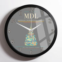 Thumbnail for Mandalay International Airport (MDL) design on gray framed wall clock