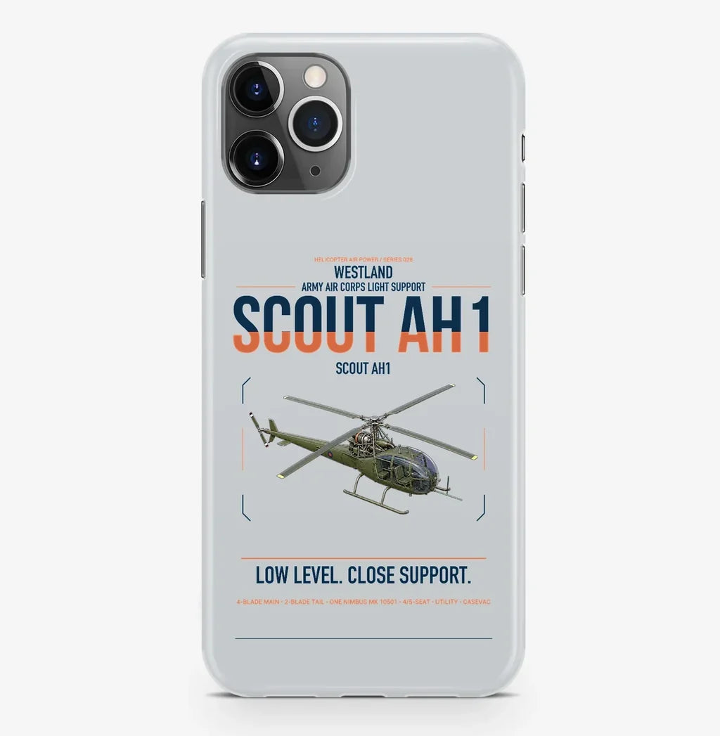 Westland Scout AH1 design on light gray magsafe iphone case, for iPhone Pro Max