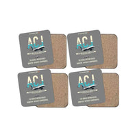 Thumbnail for Airbus ACJ330neo / exact ACJ330-800 design on gray 4 pieces set coaster