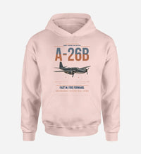 Thumbnail for A-26B Invader design on pink double-side hoodie
