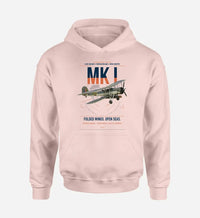 Thumbnail for Fairey Swordfish Mk I design on pink double-side hoodie, single-side print