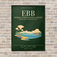 Thumbnail for Entebbe International Airport EBB - Canvas Framed - Dark Green