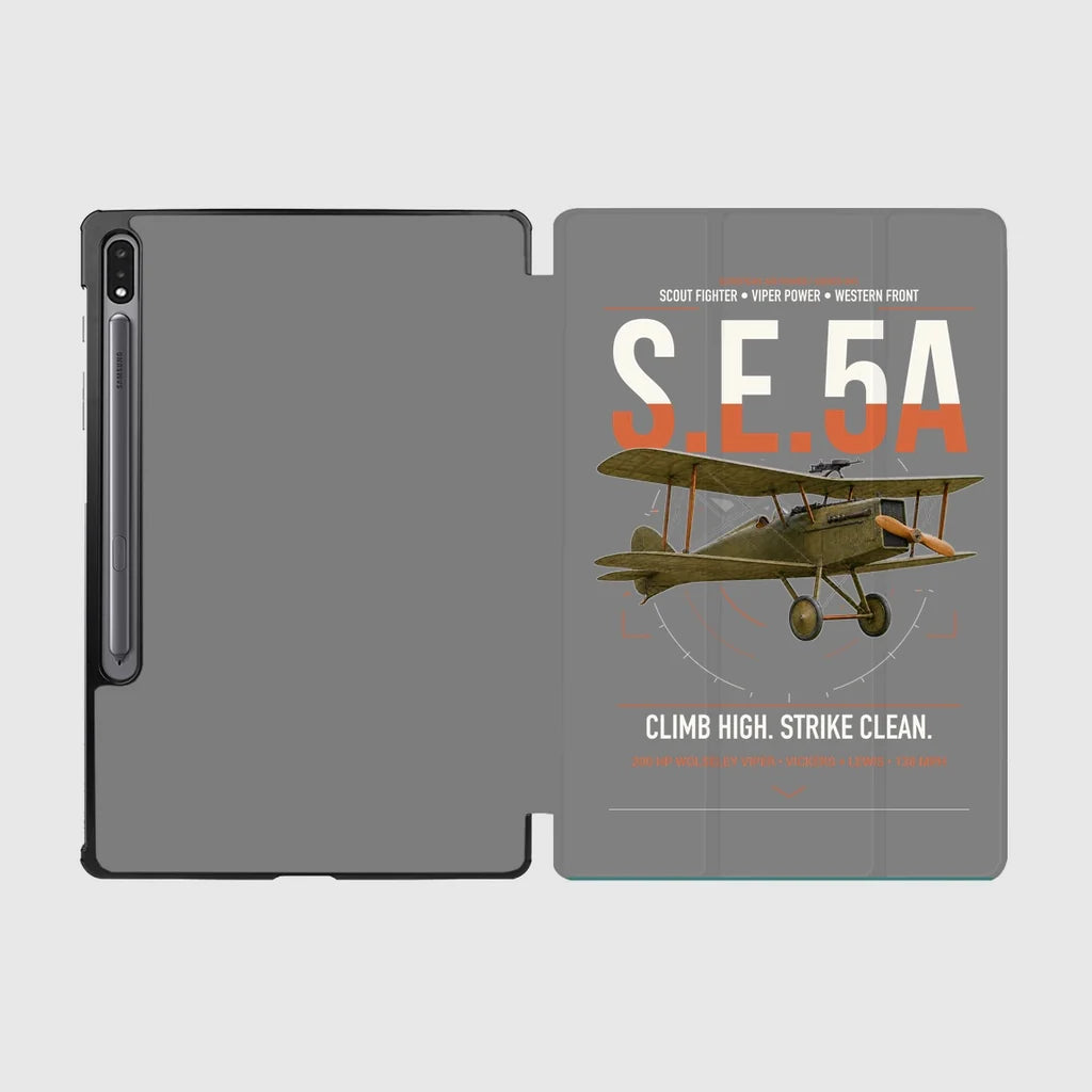 Royal Aircraft Factory S.E.5a design on gray samsung tablet tablet case