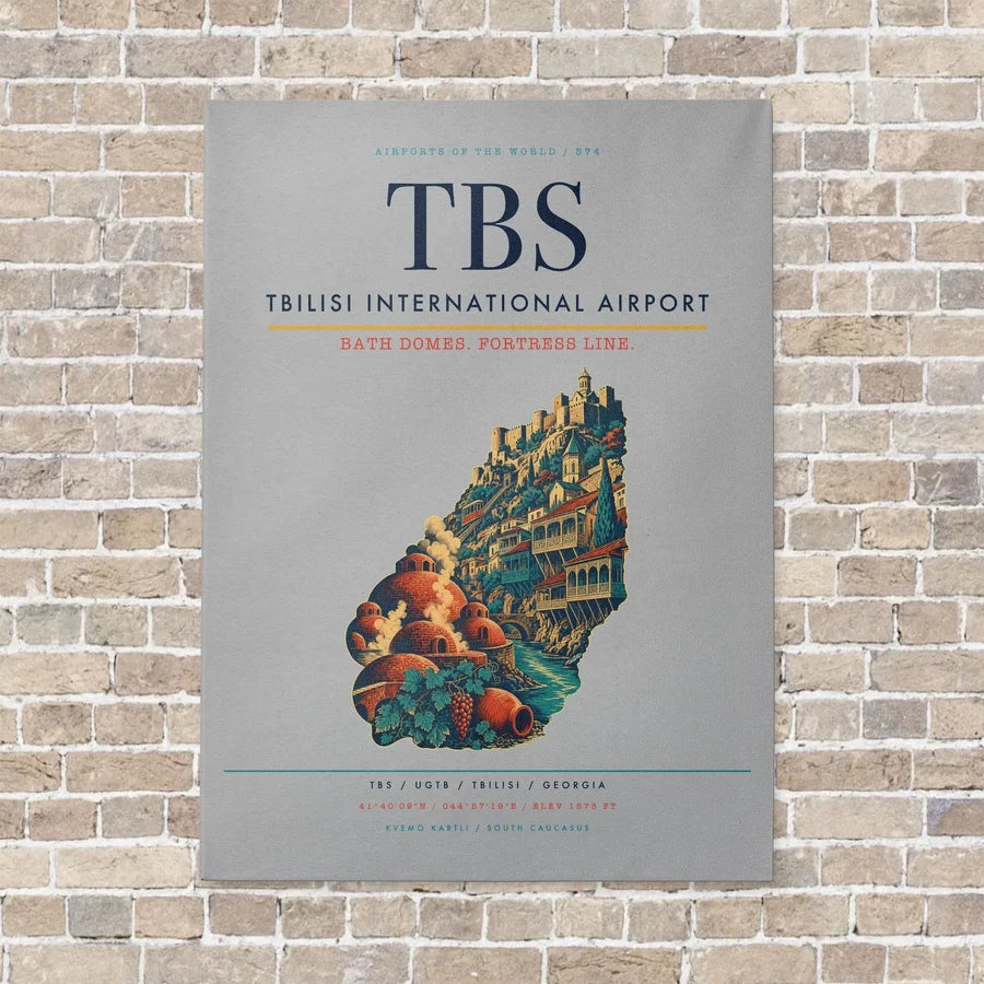 Tbilisi International Airport TBS vertical canvas print - no frame - light gray background