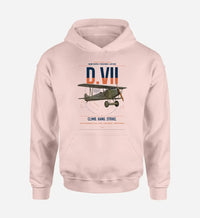 Thumbnail for Fokker D.VII design on pink double-side hoodie, single-side print