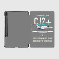 Thumbnail for Cessna Citation CJ2+ design on gray samsung tablet tablet case