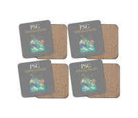 Thumbnail for Petersburg James A. Johnson Airport (PSG) design on gray 4 pieces set coaster