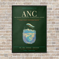 Thumbnail for Ted Stevens Anchorage International Airport ANC - Canvas Framed - Dark Green