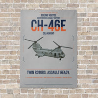 Thumbnail for Boeing Vertol CH-46E Sea Knight vertical canvas print - no frame - light gray background