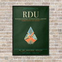 Thumbnail for Raleigh-Durham International Airport RDU - Canvas Framed - Dark Green