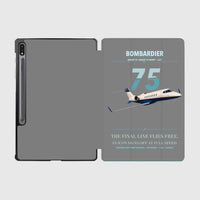 Thumbnail for Bombardier Learjet 75 Liberty design on gray samsung tablet tablet case