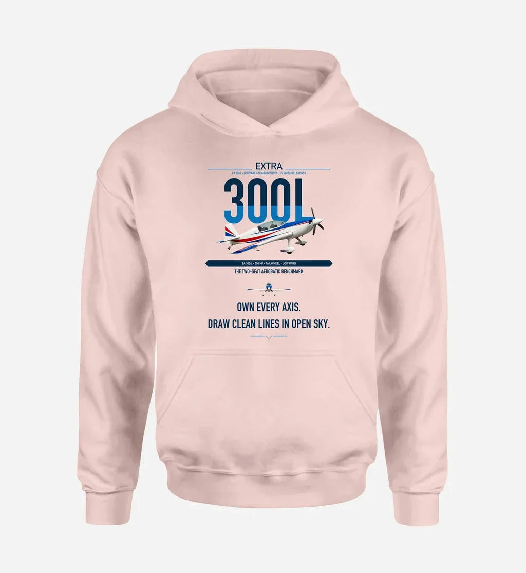 Extra 300L design on pink double-side hoodie, single-side print
