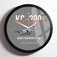 Thumbnail for Embraer KC-390 Millennium design on gray framed wall clock