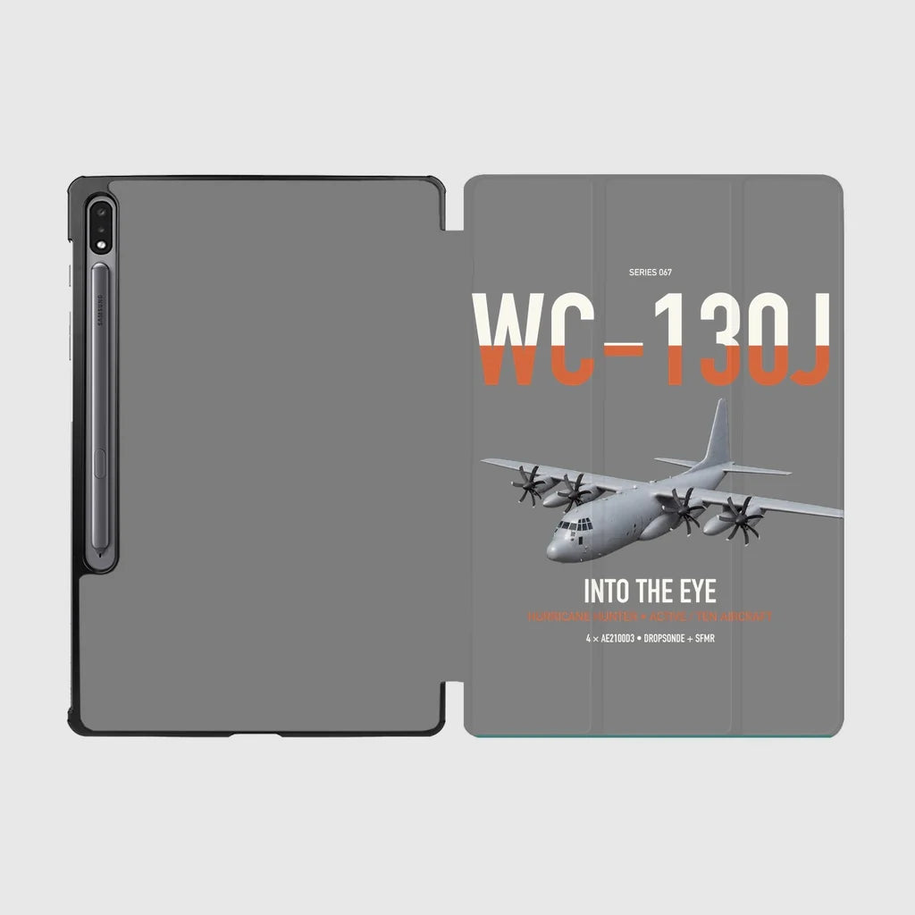 WC-130J Hurricane Hunter design on gray samsung tablet tablet case
