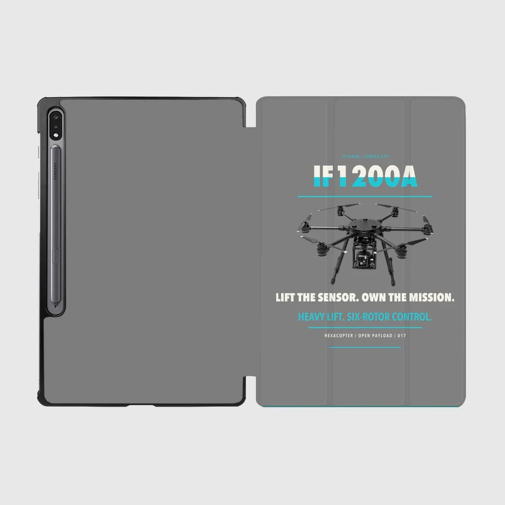 Inspired Flight IF1200A design on gray samsung tablet tablet case