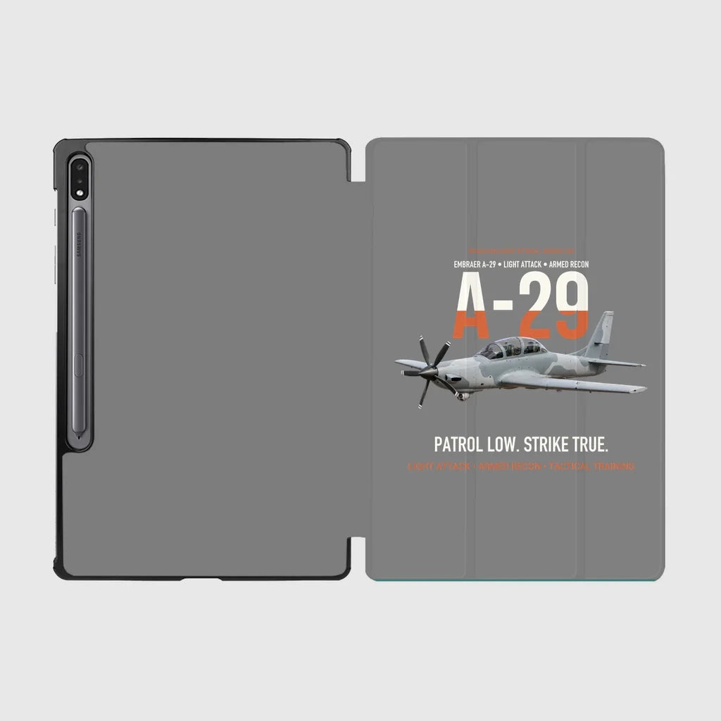A-29 Super Tucano Light Attack design on gray samsung tablet tablet case