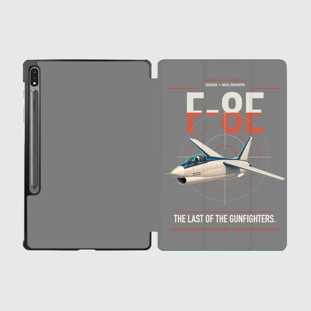 F-8E Crusader design on gray samsung tablet tablet case