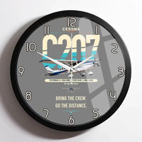 Thumbnail for Cessna T207A Stationair 8 design on gray framed wall clock