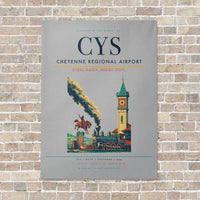 Thumbnail for Cheyenne Regional Airport CYS vertical canvas print - no frame - light gray background