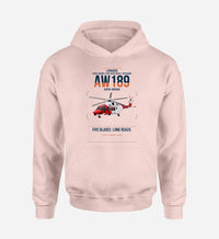 Thumbnail for Leonardo AW189 design on pink double-side hoodie, single-side print