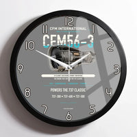 Thumbnail for CFM56-3 design on gray framed wall clock