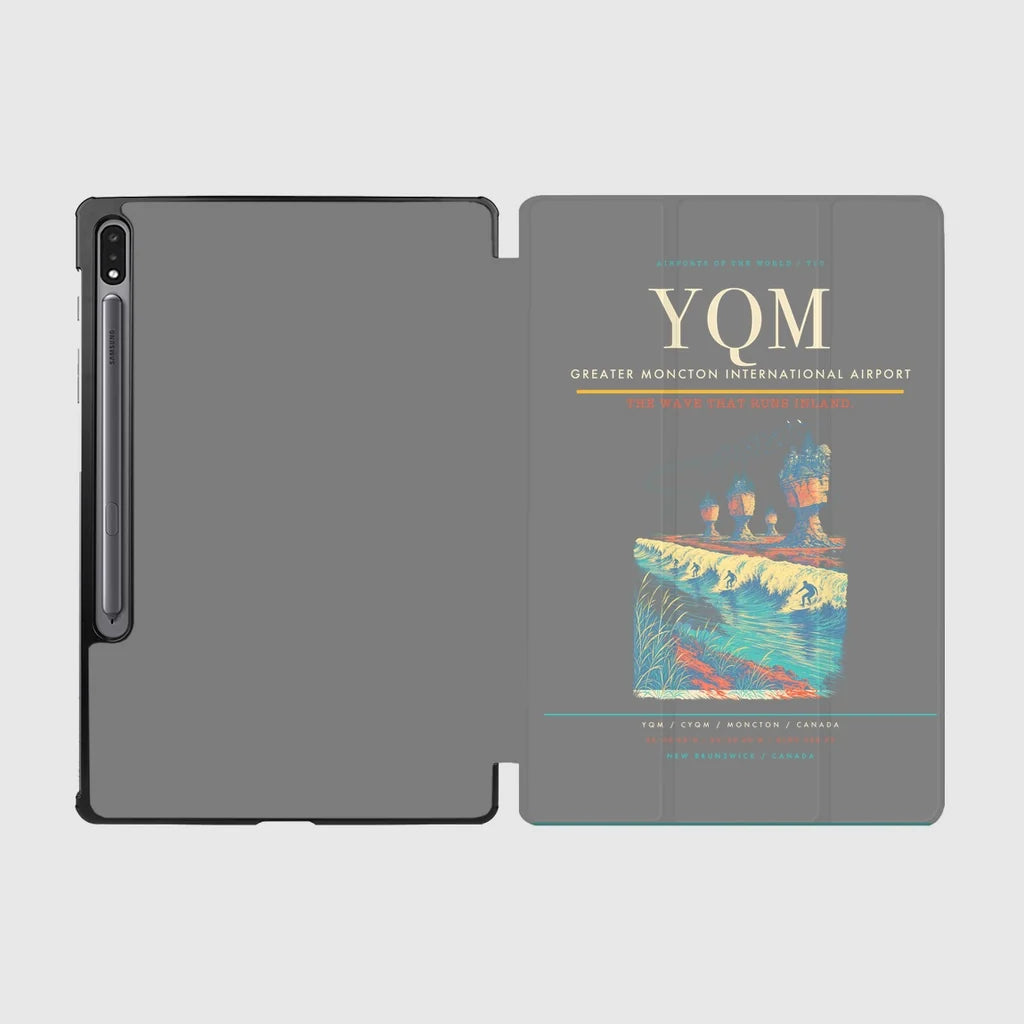 Greater Moncton International Airport (YQM) design on gray samsung tablet tablet case