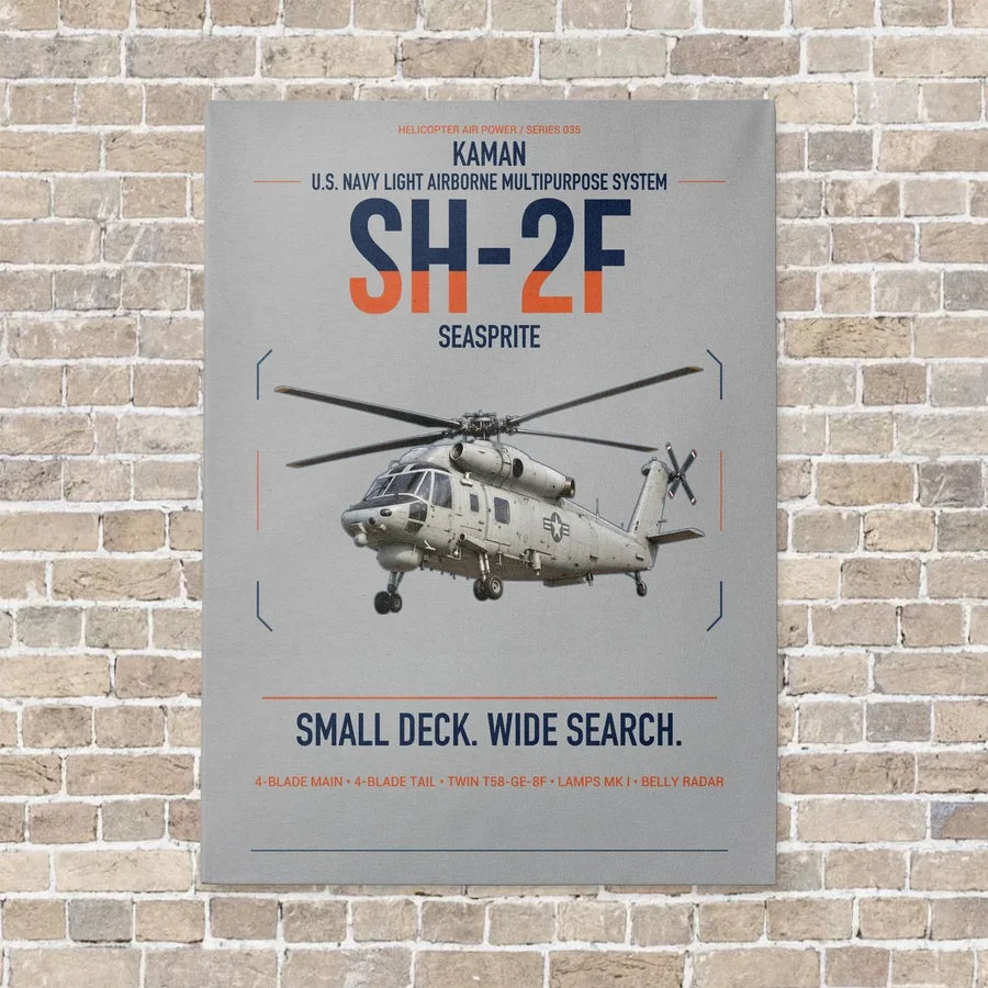 Kaman SH-2F Seasprite vertical canvas print - no frame - light gray background