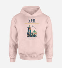 Thumbnail for Iqaluit Airport (YFB) design on pink hoodie single-side print