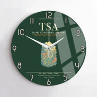Thumbnail for Taipei Songshan Airport TSA Wall-Clock No-Frame - Dark Green