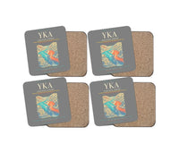 Thumbnail for Kamloops Airport (YKA) design on gray 4 pieces set coaster